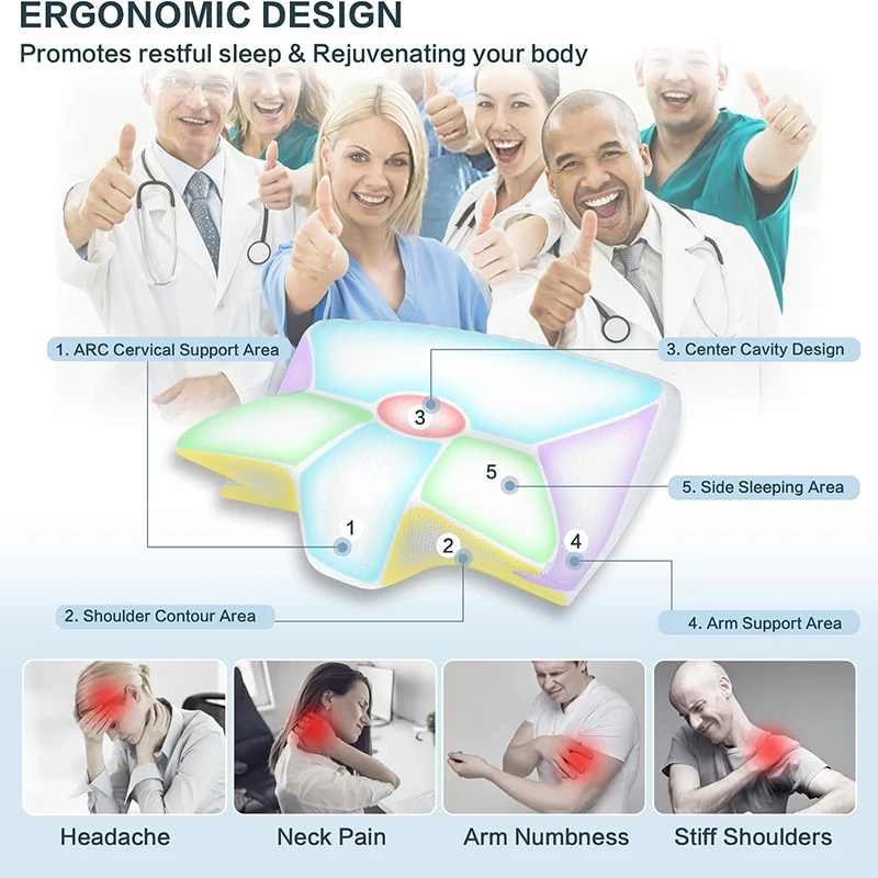 Memory Foam Cervical Neck Pillow – Ergonomic Orthopedic Sleep Support