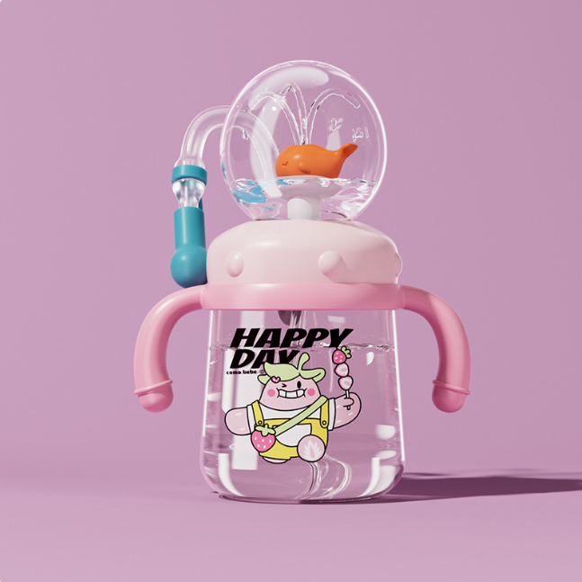 Children's Whale Cartoon Water Bottle