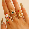 6-Piece Christmas Adjustable Ring Set