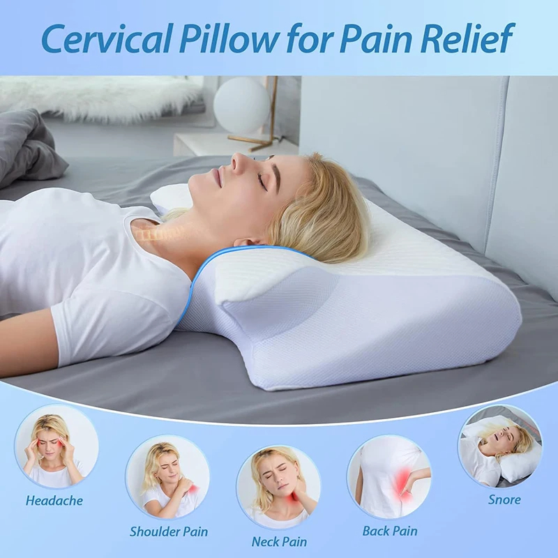 Memory Foam Cervical Neck Pillow – Ergonomic Orthopedic Sleep Support