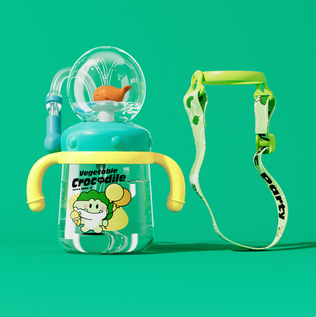 Children's Whale Cartoon Water Bottle