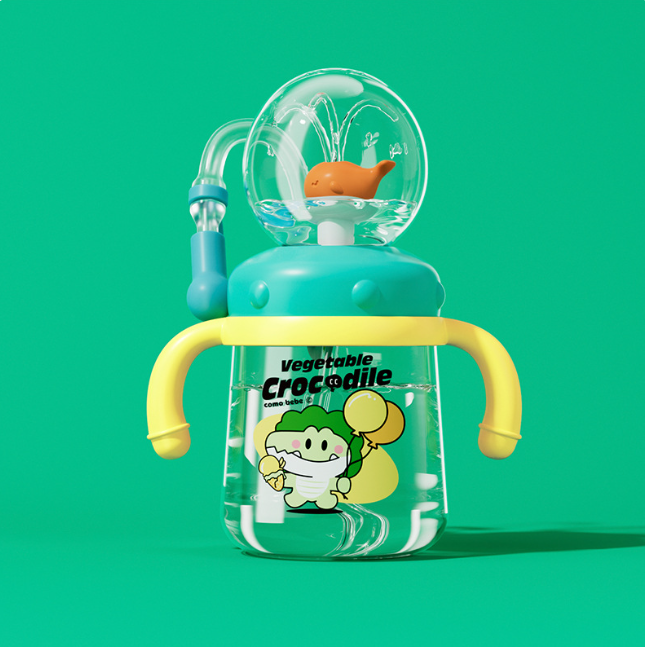 Children's Whale Cartoon Water Bottle