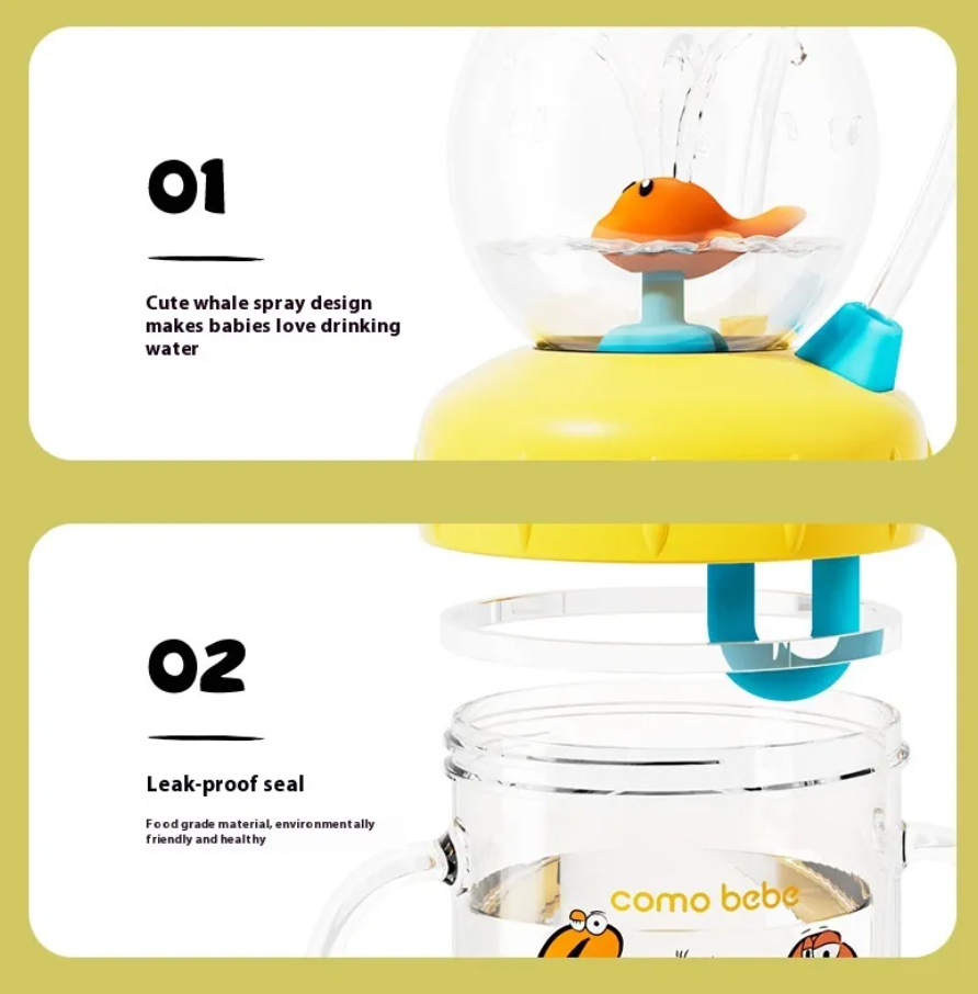 Children's Whale Cartoon Water Bottle