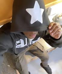 Star Printed Zip Up Hoodie