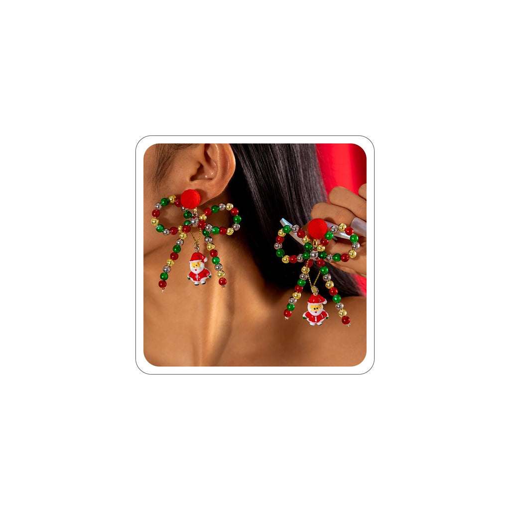 Colorful Christmas Bow Earrings