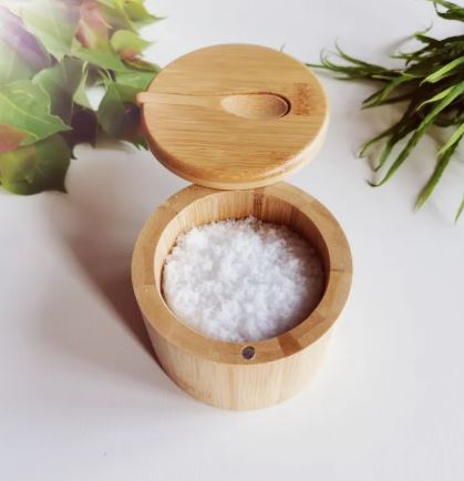 Bamboo Condiment Storage Jar with Spoon
